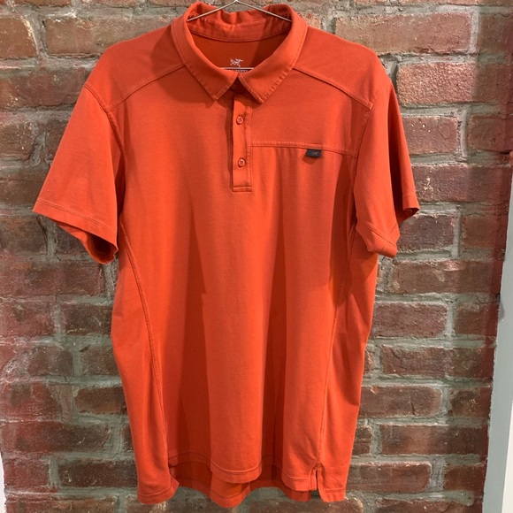 Arc'teryx Orange Captive Polo Short Sleeve | M - Picture 3 of 7